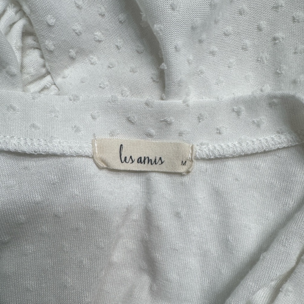les amis Women’s White Short Sleeve Textured Top Size Medium. - Picture 3 of 4